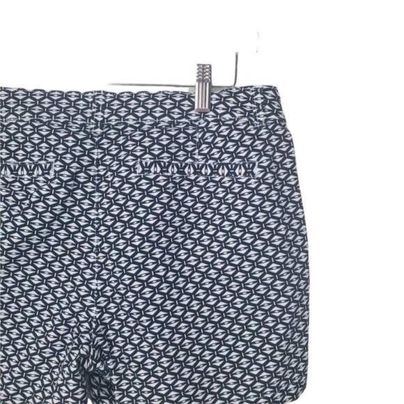ANA Womens Shorts 8 Chino Black White Diamond Print Twill Cotton High Rise - Picture 5 of 9